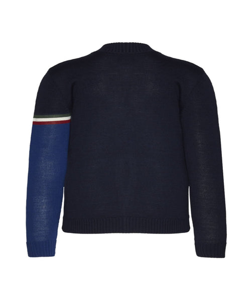 Full-zip sweater with embroideries