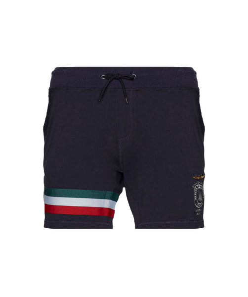 Fleece Bermuda shorts with tricolor